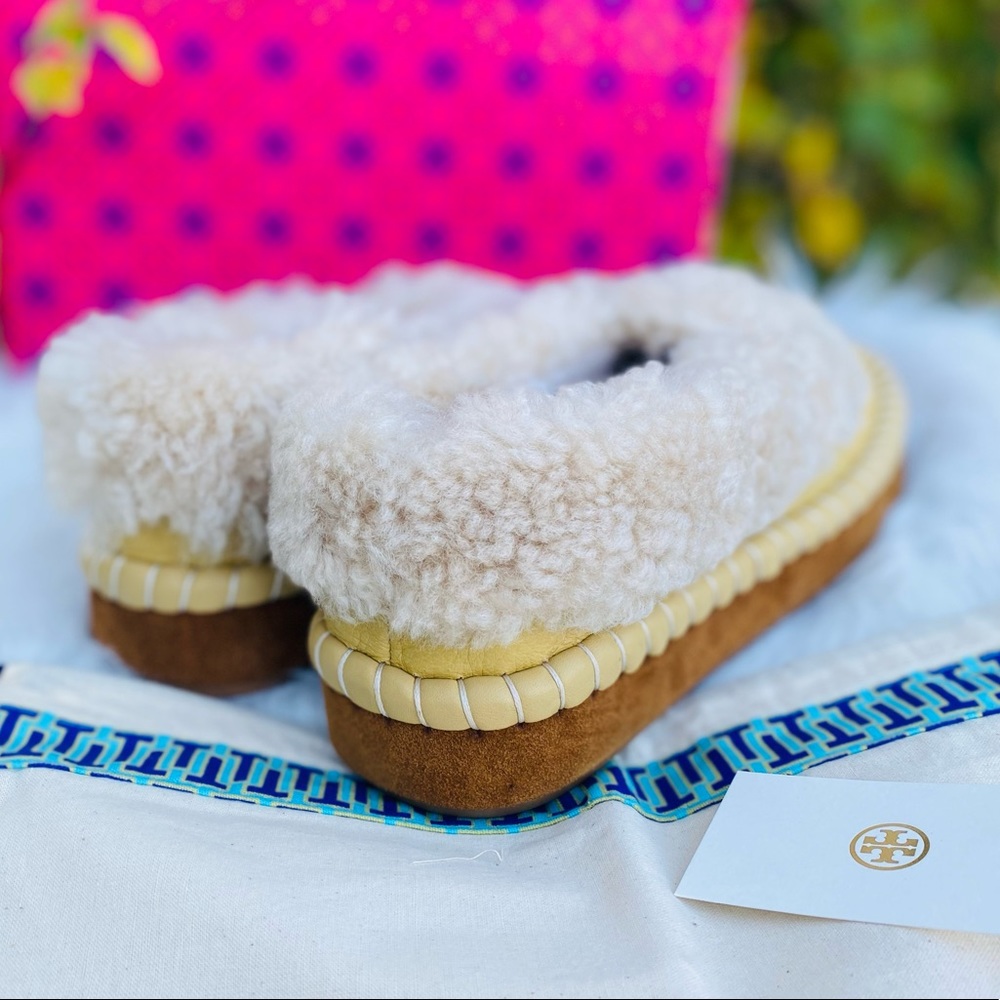 Tory Burch Genuine Shearling Slippers - Picture 6 of 9